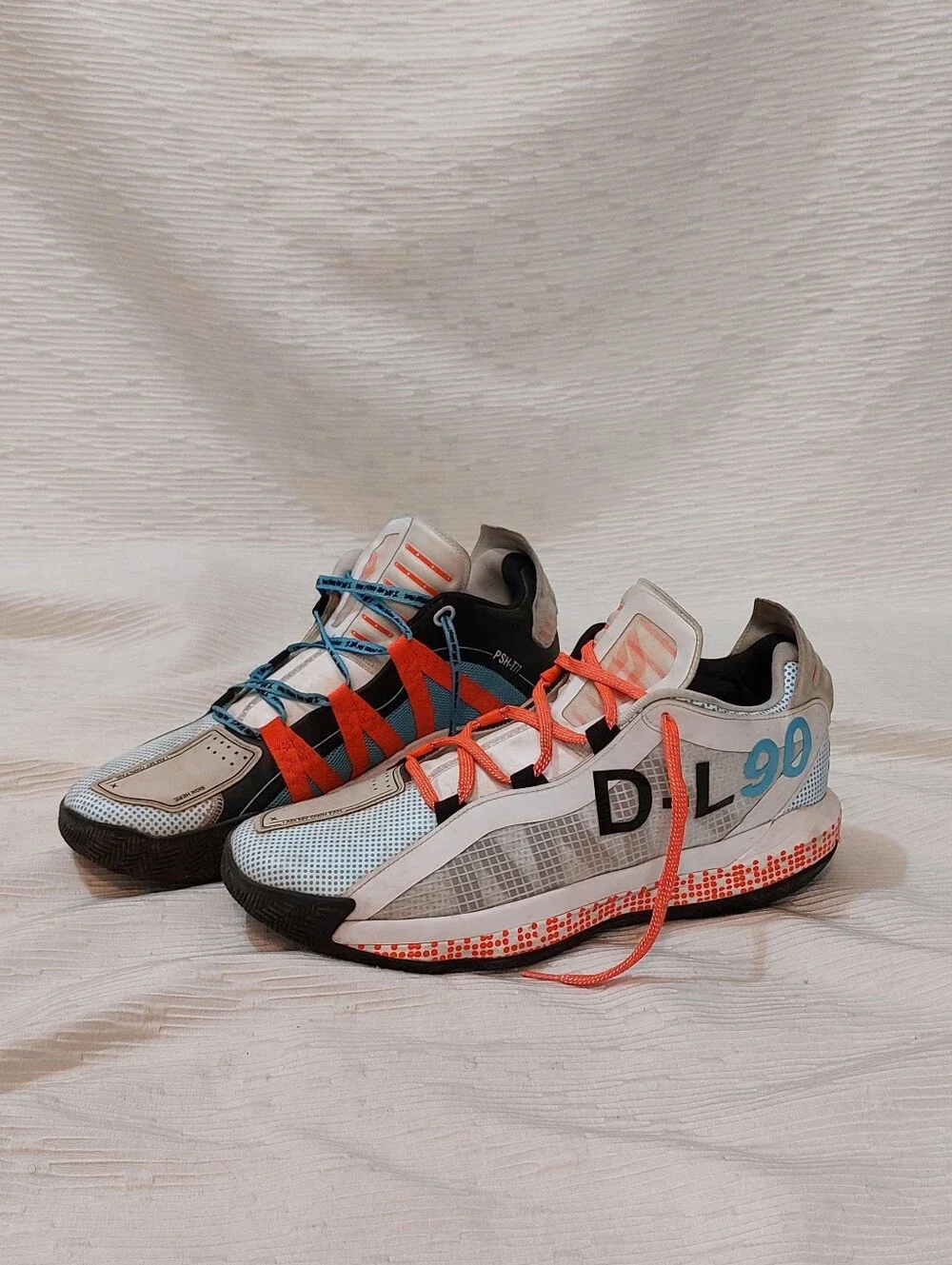 adidas Pusha T × Dame DL90 White Blue Orange Athletic Shoes Size 13